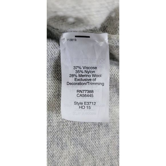 J. Crew Sweater Crew Neck Womens XS Grey w/ Black Lace Accent Soft Wool Blend - Picture 8 of 12